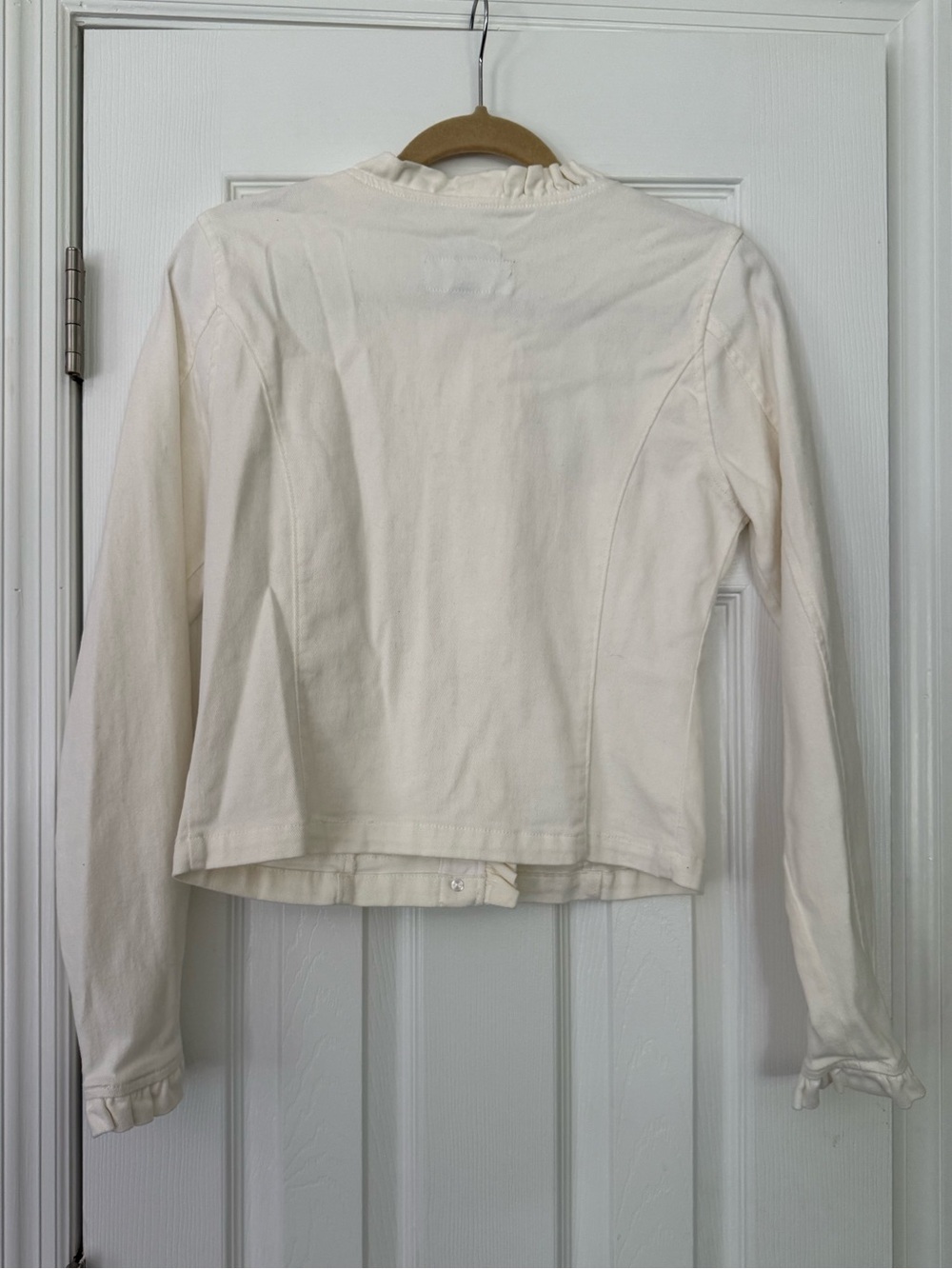 Draper James Cream Ruffle-Trim Jean Jacket - Picture 2 of 5